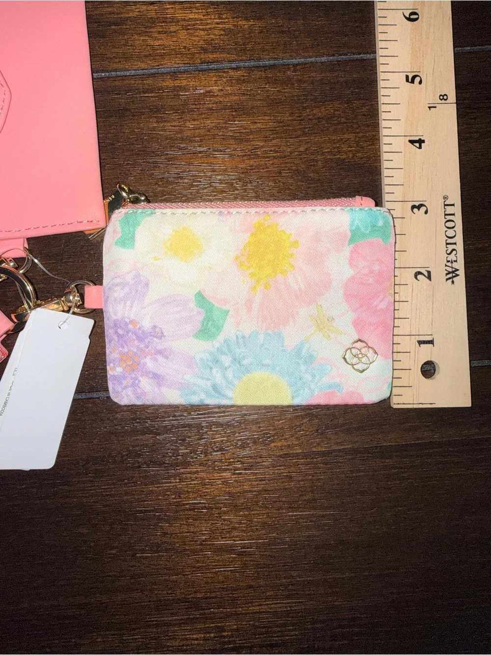 Kendra Scott Floral Dual Wallet Keychain/Wristlet - Pink/White - NWT